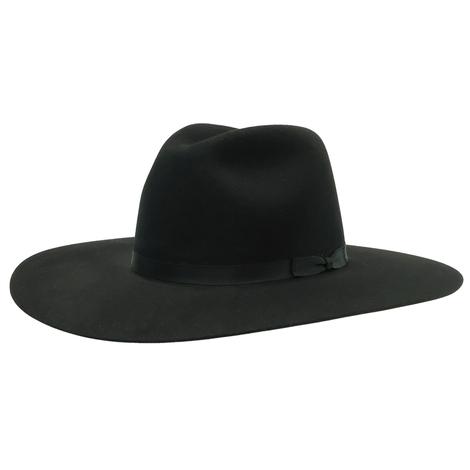 Rodeo King Tracker Precreased 7X 4" Brim Black Felt Hat